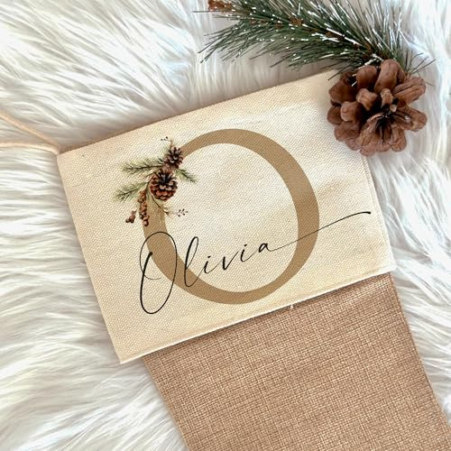 Manufaktur Liebevoll I Nikolausstrumpf Nikolausstiefel personalisiert Kinder Erwachsene Weihnachtsstrumpf Name Weihnachtsstiefel Nikolaussocke Mädchen Jungen (Olivia)