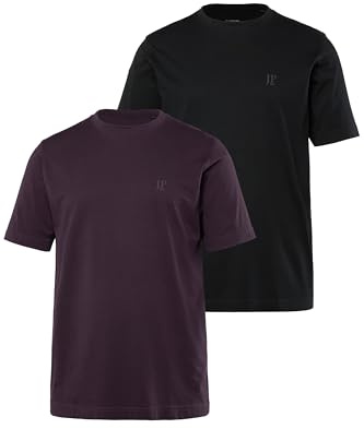 JP 1880 702637 Lot de 2 t-Shirts Basiques à col Rond pour Homme Grandes Tailles Tailles L-8XL, Mauve foncé, 6XL