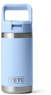YETI Rambler Jr. 12 oz Kids Bottle, with Straw Cap, Big Sky Blue