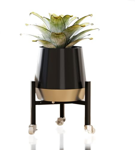 Supporto regolabile per piante nero, stabile in metallo per interno ed esterno (3 misure regolabili)