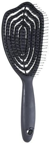 Bio Haarbürste, Bürste ohne Ziepen, Entwirrbürste geeignet für Locken & lange Haare von Damen, Herren & Kinder, Kopfhaut Massagebürste, Nachhaltige Lockenbürste, Hair Brush (Black, 24.5X8.7CM)