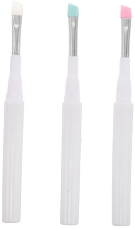 Baluue 3pcs Silicone Eyebrow Brush Cap Reusable Eyeshadow Applicator Brush for Eye Makeup and Eyelash Separation