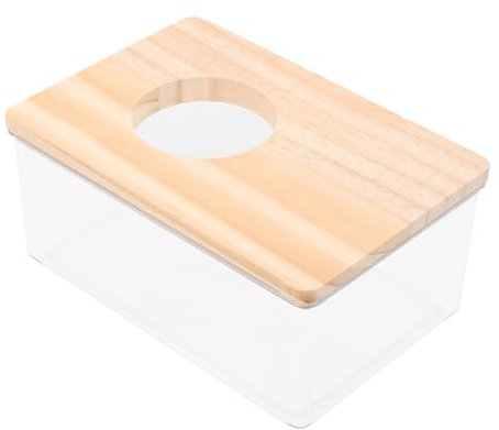 FONDOTIN Hamster Sandbadbox Transparent Aus Acryl 15x10x5,5cm Multifunktional Als Badewanne Und Toilette Für Kleine Haustiere