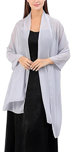 Damen Stola Festlich Für Abendkleid Chiffon Schal Soft Chiffontücher Leichter Schultertuch Elegante Weicher Quasten Festliche Stolas Frauen Braut Hochzeit Schultertuch