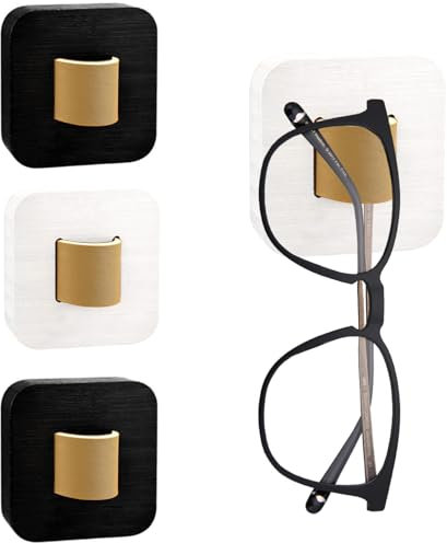 Gativs Brillenhalter 4 Stück Brillenhalter Wand Brillenaufbewahrung Brillenständer Wandmontage Sonnenbrillen Aufbewahrung Wandmontage Brillenhalter Kein Bohren Brillen Display für Aufhängen der Brille