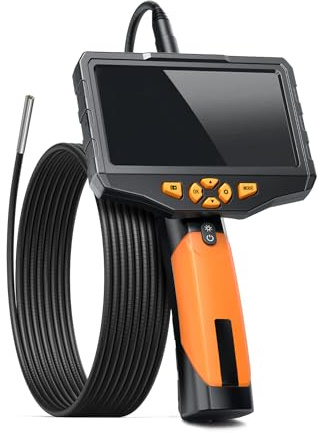 NTS300 5,0 Zoll Inspektionskamera Digitale industrielle Endoskopkamera 1080P HD Abflussrohrinspektions-Boreskop Schlangenschlauch wasserdicht (Einzellinse-3,9mm-1m)