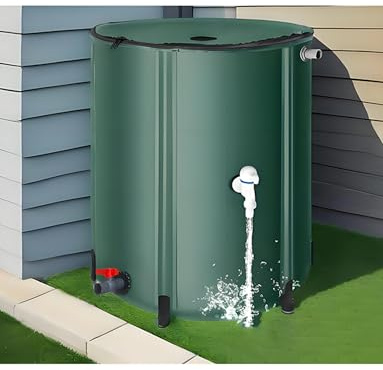 Barile for la pioggia pieghevole, barili for la pioggia in PVC for raccogliere l'acqua piovana dalla grondaia, contenitore portatile for la raccolta dell'acqua piovana(Green,23.6x31.5in/225L)