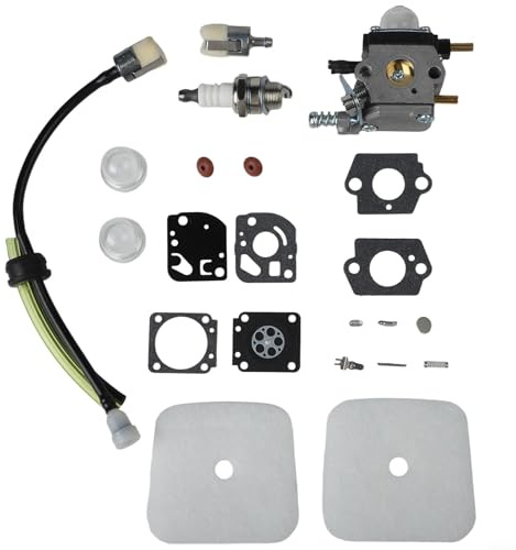 Vergaser für 2-Takt Gartenfräse Kompatibel mit Mantis 7222 7225 7230 7234 TC-210 TC-2100 C1U-K54A Ersatz-Kit mit Kraftstofffilter-Luftfilterdichtungen