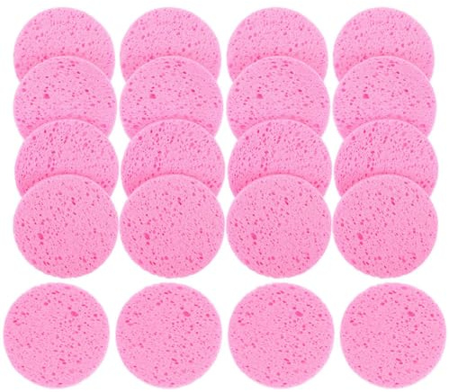 FONDOTIN Dischetti di Cotone Rotondi per Struccante 20 Pezzi in Cotone di Polpa di Legno 60mm Pulizia Delicata Viso Morbidi e Portatili per Uso Quotidiano