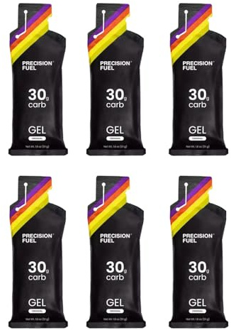 Precision Fuel PF30 Energy Gels For Running, Cycling, Hiking - Original Flavour - 30g of Carbohydrates Per Gel - 6 Pack of 51g Gels (NO Caffeine)