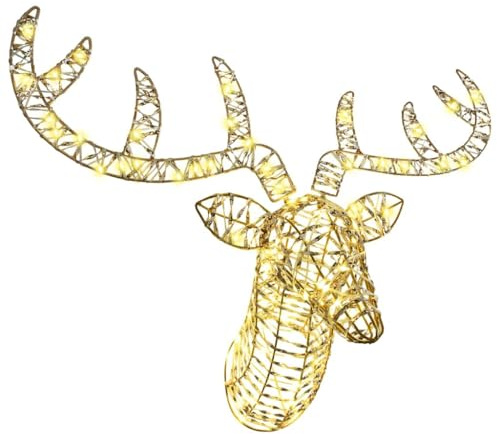 Rentier Zieh Schlitten Warmweiß, PET, LED-Beleuchtung, USB-Stromversorgung, Für Weihnachtsdeko Innen- und Außenbereich, Rentier Beleuchtet, Hirsch Deko, Christmas Decorations, 65x35x60 cm