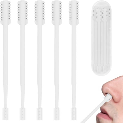 Ershyi 5PCS 2-in-1 Nose Hair Trimmer for Men and Women, Double Sided Nose Trimmer, 360° Nasal Hair Trimmers & Ear Hair Trimmer(White)
