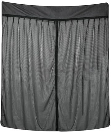 Gettimore Rete a rete per porta laterale scorrevole, tenda per la privacy con cerniera per camper, 150 cm x 110 cm, in poliestere nero, protezione dagli insetti