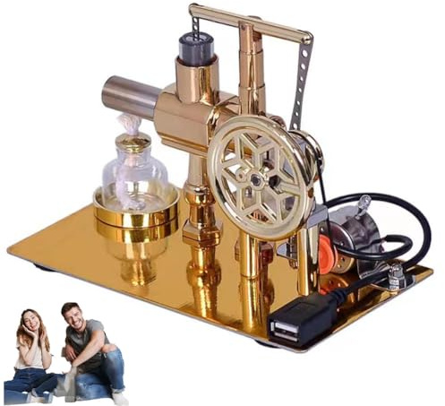 Hot Air Stirling Motor Power Generator Model Kit, Engine Models with LED Lights Kit, Balance Single-Cylinder Hot Air Sterling Engine PhysicsEngine, Models Motor Model Educational Toy