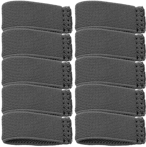 Ciieeo de Sujetadores Elásticos Accesorios Resistentes y Ligeros de Cinturón de Lona Negra 10 Piezas para Correas de Mochilas en Actividades al Aire Libre