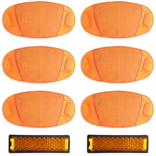 Catadioptre Velo Kit de 8 Pièces, Réflecteurs de Rayons en Forme de O et Réflecteurs de Pédales Jaunes, Haute Visibilité et Sécurité pour VTT, VTC, Vélo de Route et Enfant
