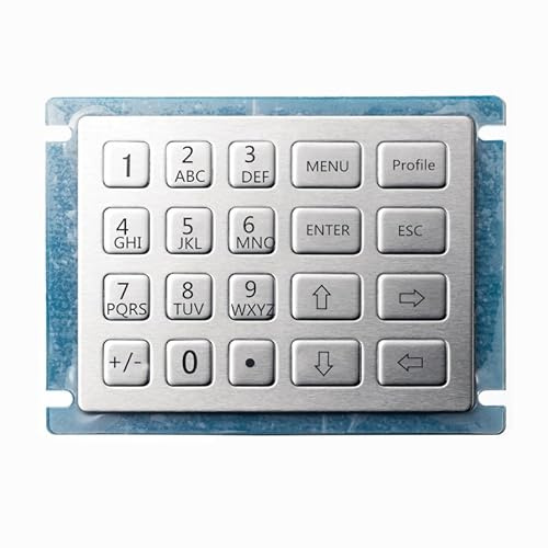 Tastierino numerico in metallo USB robusto in acciaio inossidabile impermeabile IP65 con 20 tasti D-8210(RS232 Interface,Layout 4)