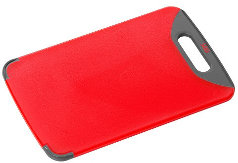 Silit Schneidebrett 32 x 20 cm, rechteckig, Kunststoff, praktischer Griff, spülmaschinengeeignet, klingenschonend, rot