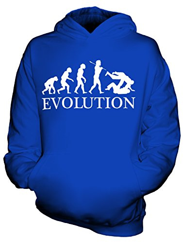 Candymix – Judo Evolution of Man – unisex barn huvtröja pojkar flickor barn småbarn tröja med huva topp, Kungsblå, 12-13 år