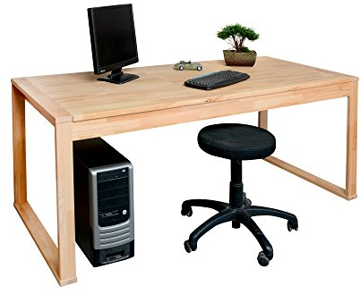 moebel-eins Office Four Schreibtisch, Material Teilmassiv, Kernbuche teilmassiv