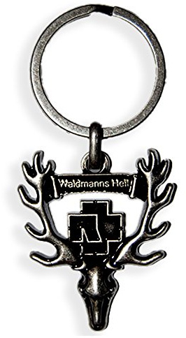 Rammstein Schlüsselanhänger Waidmanns Heil Metallic, Offizielles Band Merchandise, Zink-Legierung, 40 mm x 34,5 mm x 3 mm