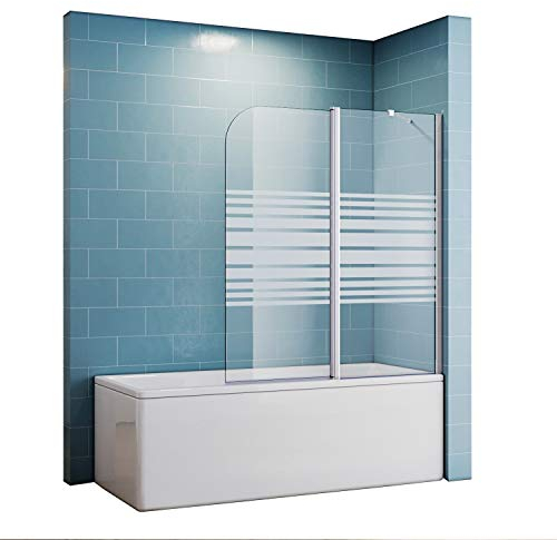 Duschtrennwand für badewanne 120x140 Teilsatiniert Duschwand