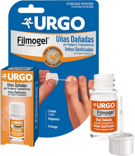 Urgo - Uñas dañadas Filmogel® - Tratamiento para uñas dañadas por Hongos y Traumatismos leves - Frasco de 3,3 ml con pincel incorporado