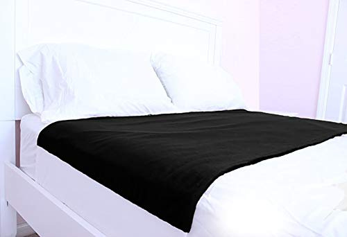 Cycleliners Perioden-Bettlaken-Schutz, wasserdicht, auslaufsicher, wiederverwendbar und waschbar, Menstruations-Bettunterlage (Doppelbett, schwarz)