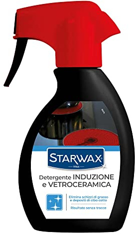 STARWAX Detergente quotidiano vetroceramica e induzione 250ml | Elimina grassi e residui bruciati, lascia il piano brillante e senza aloni, non graffia