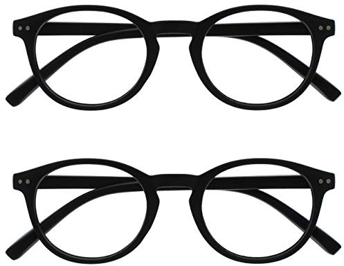 OPULIZE Zen 2 Pacco Occhiali Da Lettura Liscio Nero Opaco Piccolo Uomo Donna RR24-1 +2,00