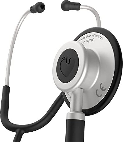 SPENGLER Pulse II, Stéthoscope Infirmier d’Auscultation Générale, Simple Pavillon, Léger, Grandes Performances Acoustiques, Polyvalent (Carbon)