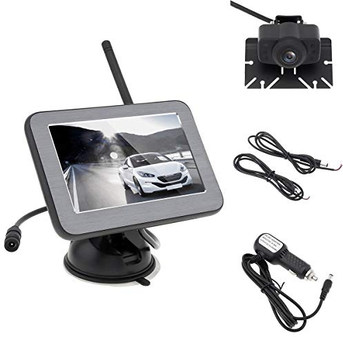 ePathChina Digitale kabellose Rückfahrkamera-Set, 5 Zoll (12,7 cm) magnetische Halterung, TFT LCD Rückansicht Monitor + Weitwinkel Wasserdicht Stabiles Signal Nachtsicht Backup Nummernschildkamera