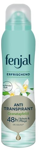 fenjal Anti-Transpirant Spray - 150 ml, 48h Schutz, mit Granatapfelkernöl, Anti-Transpirant, vegane Pflege für empfindliche Haut - Erfrischend