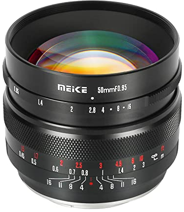 Meike Lente Gran Angular de 50 mm F0.95 de Gran Apertura, Lente de Enfoque Manual, Compatible con cámara Fujifilm X Mount Mirrorless X-T3 X-H1 X-Pro2 X-E3 X-T1 X-T2 X-T4 X-T10 X-T20 X-T200 X-A2 X-E2