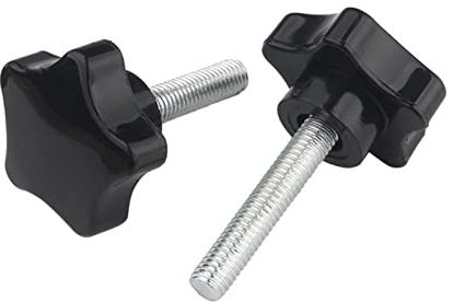 MOOPW M10 x 80mm 4 Pcs étoile Vis à oreilles Acier Carbone Bouton Poignée Vis de serrage Resserrer Plastique Machine Vis de poignée