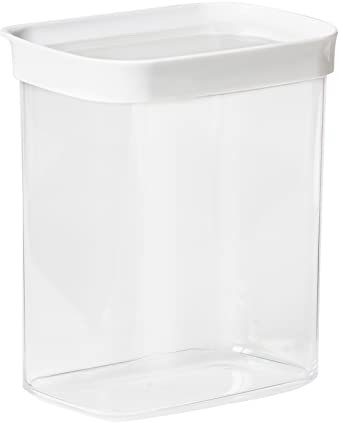 Emsa Optima Trockenvorratsdose, 1,6 L, rechteckig, 100 Prozent sicher, hygienisch, platzeffizient, Frischedichtung, transparentes Design, Schnappverschluss, N1142000