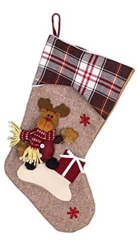 Worparsen Bolsa de dulces de Navidad 3 estilos de galletas de galletas de aperitivo contenedor de tela bolsa de regalo decoración calcetines bolsa de alce
