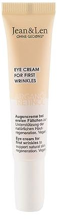 Jean & Len Crema Regeneradora Contorno de Ojos Aceite de Argán & Retinol, para las primeras arrugas, protege contra los primeros signos del envejecimiento cutáneo, sin siliconas, vegana, 15 ml