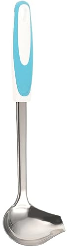 Luxshiny Cuchara Cucharón Cucharones Pequeños para Servir Acero Inoxidable Cucharon Metalico Aceite Esparcidor De Crepes Utensilio De Cocina Ponchera Caldero Familiar Mango De Acero TPR