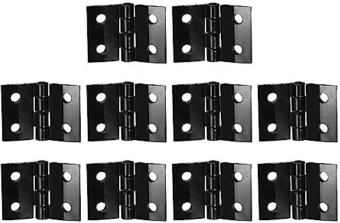 sourcing map 10Stk Acryl Scharniere 1 x 1.34 Mini Hardware Faltscharniere Piano Scharniere mit Montage Loch für Kofferboxen Kunsthandwerk Schwarz