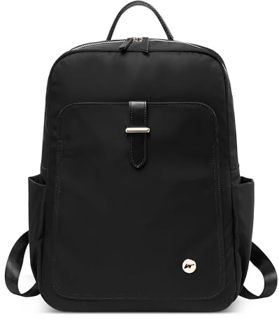 DEEVORCA Mode Reisen Damen Rucksack Anti Diebstahl Wasserdicht Schulrucksack für 14 Zoll Laptop mit Griff Tagesrucksack Urlaub Lässig Täglich Nylon College Tasche Damen Backpack Schwarz