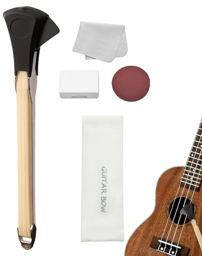Gitarren Bogen Pickaso Gitarrenbogen Doppelseitiger Gitarrenbogen Zupfsaitenwerkzeuge Integriertes Plektrum Plektren Gitarre Zubehör Mit Gitarrenbogen Stoffbeutel Kolophonium Schleifpapier Stoff