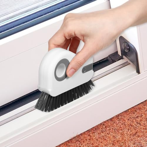 Amabro Handfeger,Handbesen,Kehrblech Schaufel Fensterrillen Reinigungsbürste Fensterschienen Küchen mit Rillen Kehrschaufel Tragbares Fugen Reinigungswerkzeug für Fenster Schiebetüren Jalousien