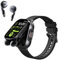 Denash Smart Watch with Earbuds, 2.01 HD Screen Fitness Watch, 2 in 1 Smartwatch with 100+ Sport Modes Fitness Tracker, Sleep/Heart Rate/Blood Pressure Monitor, Pedometer for iOS & Androd,Black