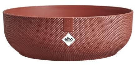 elho Jazz Bowl 28 - Plant Pot Indoor - 100% Recycled Plastic - Ø 27.5 x H 9.0 cm - Red/Tuscan Red