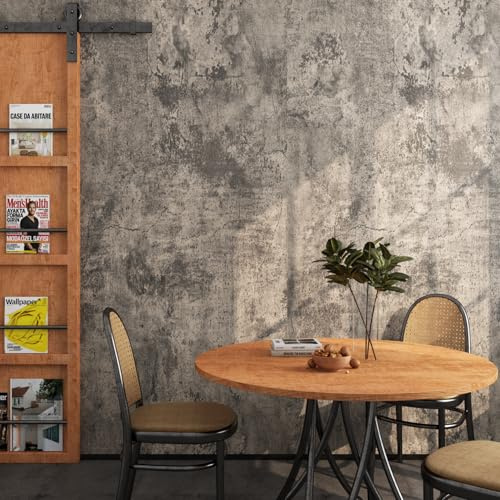 ReWallpaper Tapete Vintage Grau Wandtapete Selbstklebend Betonoptik 40CM×7M Spritzschutz Küchenwand Grau Möbelfolie Muster Beton Shabby Chic Wasserdichte Klebetapete Bad Schlafzimmer