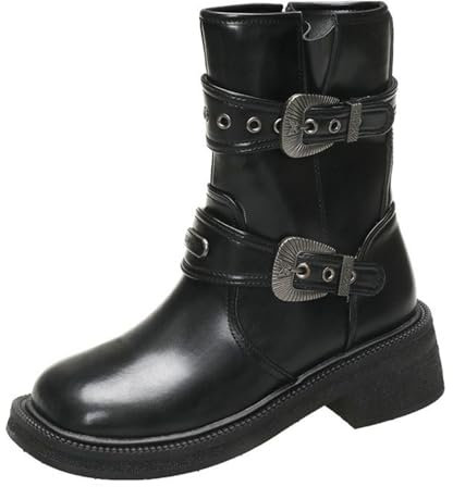 Generisch angebote des tages heute damenStiefeletten Damen Kniehohe Damen Westernstiefel Damen Flach Rutschfeste Laufsohle Elegant Klobiger Blockabsatz Spitze Z black week angebote