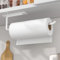 Soporte para rollos de cocina sin taladrar, soporte para rollos de cocina, color blanco, autoadhesivo, práctico soporte para rollos de papel debajo del armario para almacenamiento y organización de la