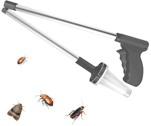 MisFun Acchiappa Ragni, Cattura Insetti Spider Catcher Extra Lunga, Afferra Ragni con Manico Lungo, Raccolta Ragni, Cattura Ragni Tenuti a Mano, Acchiappa Ragni Telescopico (Grigio)