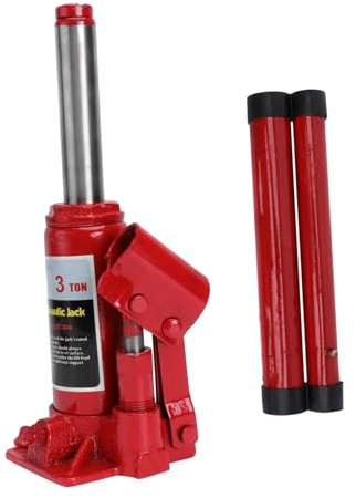 TOPPERFUN Oiler Bottle Hydraulic Jack: 3 Tonne Car Jacks Portable Heavy Duty Hydraulic Jack, Bottle Jacks Toe Jack Hydraulic Car Jack, Red Hydraulic Bottle Jack Car Auto Changing Tires Tools